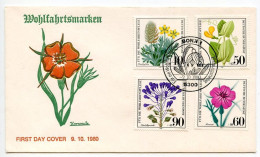 Germany, West 1980 FDC Scott B577-B580 Wildflowers - Ceratocephalus, Climbing Meadow Pea, Corn Cockle, Grape Hyacinth - 1971-1980