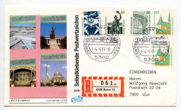 Germany 1991 Registered FDC Scott 1655, 1659, 1661, 1663 Historic Sites - Self-Adhesive Stamps - 1991-2000