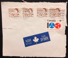 DM)1971, CANADA, CIRCULATED LETTER, AIR MAIL, WITH CANADA CENTENARY STAMP, ELIZABETH II, NORTHERN LIGHTS AND SLED, 2 CAR - Otros & Sin Clasificación