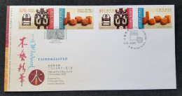 Hong Kong Finland Joint Issue Woodwork Art 2007 (joint FDC) *dual Postmark - Brieven En Documenten