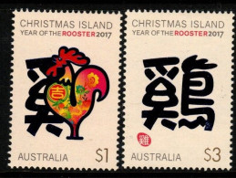 Christmas Island ASC 766-7  2017 Year Of The Rooster,Mint Never Hinged - Christmas Island