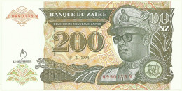 Zaïre - 200 Nouveaux Zaïres - 15.02.1994 - Pick 61 - Unc. - Printer: HdMZ - Sign. 10 - Prefix L , Sufix N - Mobutu - Zaïre