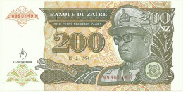 Zaïre - 200 Nouveaux Zaïres - 15.02.1994 - Pick 61 - Unc. - Printer: HdMZ - Sign. 10 - Prefix L , Sufix N - Mobutu - Zaire