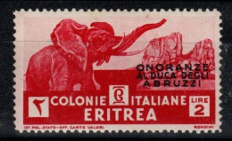 Eritrea S 217  1934 Onoranze Al Duca Degli Abruzzi, 2 Lire Carmine Red,Mint Light Hinged - Erythrée