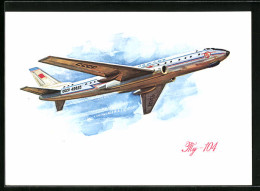 AK Flugzeug TU-104 Der Aeroflot Am Himmel  - 1946-....: Ere Moderne