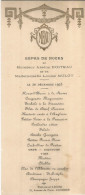 MENU RESTAURANT LE COQ ASNIERES  1923 Noces DOITEAU   MULOT - Menu