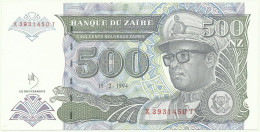 Zaïre - 500 Nouveaux Zaïres - 15.02.1994 - Pick 64A - Unc. - Prefix X ( Printed In Argentina ) Printer: HdMZ - Sign. 10 - Zaïre