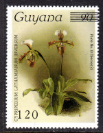 GUYANA - 1988 REICHENBACHIA ORCHIDS 120 ON 90 OVERPRINT PLATE 10 SERIES 2 FINE MNH ** SG 2423 - Guyane (1966-...)