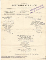 MENU  RESTAURANT LUCE PARIS 1930 - Menus