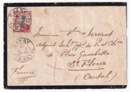 Mourning Stationery From THANH-HOA, ANNAM To CANTAL, Red Cross Surcharge - Briefe U. Dokumente