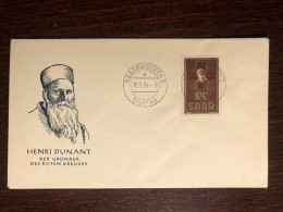 SAAR FDC COVER 1954 YEAR RED CROSS DUNANT HEALTH MEDICINE STAMPS - FDC