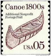 1991 USA Transportation Coil Stamp Canoe Sc#2453 History Ship Post - Ships