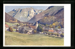 AK Deutscher Schulverein Nr. 1690: Lunz A. D. Ybbstalbahn, Ortsansicht Mit Gebirge  - War 1914-18