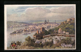 AK Deutscher Schulverein Nr. 563: Passau, Panoramablick Auf Die Stadt  - Guerre 1914-18