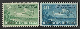 SE)1940 CUBA PAIR OF INTERNATIONAL AIR MAIL PLANE, USED - Andere & Zonder Classificatie