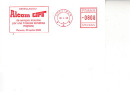 ITALIA 2000 - Targhetta Postale - "AICAM CIFT" - Gemellaggio - Philatelic Exhibitions