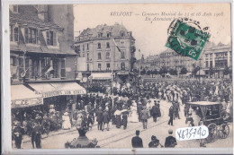 BELFORT- CONCOURS MUSICAL DU 15 ET 16 AOUT 1908- EN ATTENDANT LE DEFILE- CHAUSSURES LEON PERAT - Belfort - Ciudad