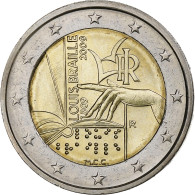 Italie, 2 Euro, 2009, Rome, LOUIS BRAILLE., SPL, Bimétallique, KM:310 - Italy