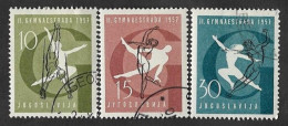 SE)1957 YUGOSLAVIA FROM THE SPORTS SERIES, II GYMNASTADA, 3 STAMPS CTO - Other & Unclassified