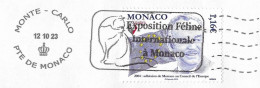 MONACO FLAMME  EXPOSITION FELINE NTERNATIONALE, TIMBRE ADHESION DE MONACO AU CONSEIL DE L EUROPE 2023, VOIR LES SCANNERS - Lettres & Documents