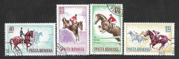 SE)1964 ROMANIA COMPLETE SERIES, HORSE SPORTS, RACING, 3 STAMPS CTO - Sonstige & Ohne Zuordnung