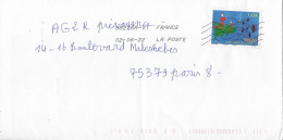 SAINT PIERRE ET MIQUELON, DESSIN D ALEXIS TILLARD ( TIMBRE DE NOEL )  LETTRE FLAMME LA POSTE 2022, VOIR LES SCANNERS - Covers & Documents