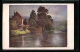 Künstler-AK Deutscher Schulverein Nr. 1202: Haus Am Bachufer  - Guerre 1914-18