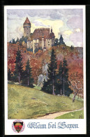 Künstler-AK Deutscher Schulverein Nr. 286: Klam Bei Saxen, Blick über Den Wald Zum Schloss  - Weltkrieg 1914-18