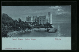 Lume Di Luna-Cartolina Trieste, Castelle Miramar  - Trieste