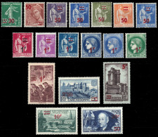 FRANCE - 1940-41 Yv.476/93 Émission Surchargés Complète - Neufs* TB - Nuevos