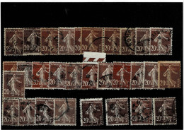 FRANCE ,"Seminatrice" ,20c. Lilla Bruno ,30 Pezzi Usati Di Cui 4 PERFIN ,qualita Ottima - Used Stamps