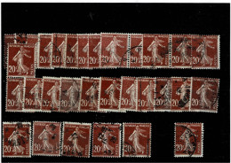 FRANCE ,"Seminatrice" ,20c. Lilla Rosa ,31 Pezzi Usati ,1 PERFIN ,qualita Ottima - Used Stamps