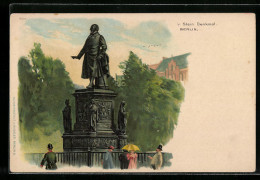 Lithographie Berlin, Ansicht V. Stein Denkmal  - Mitte