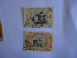 ECUADOR  USED   2 STAMPS MONUMENTS 1930 - Equateur