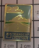 1920 Pin's Pins / Beau Et Rare / TRANSPORTS / ROUTE CIEL NUAGES TRANSCAP LOGISTIQUE - Trasporti