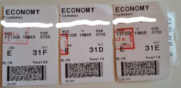 2024..AIRPLANE TICKET.. LOT OF 3 BOARDING PASSES. FLYDUBAI..ASTANA-DUBAI - Tickets - Vouchers