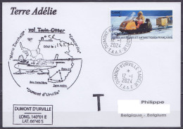 TAAF - Terre Adélie - Vol Avion BASLER BT67 De Base Mario Zucchelli Vers Dumont D'Urville TA73 - Càd Dumont D'Urville 12 - Lettres & Documents