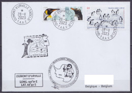 TAAF - Terre Adélie - Cachets Biologiste & ANTAVIA TA73 - Càd Dumont D'Urville 28-11-2023 / Timbres Manchots // Tad580 - Lettres & Documents