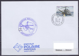 TAAF - Terre Adélie - Cachets Hélicoptères "Canadian Helicopters" + Sign. Pilote - Càd Dumont D'Urville 26-11-2023 // Ta - Cartas & Documentos