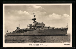 AK Artillerieschulschiff Brummer Der Kriegsmarine  - Krieg