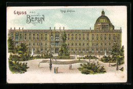 Lithographie Berlin, Partie Am Königl. Schloss  - Mitte