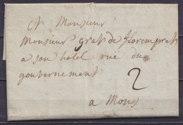 L. Datée 18 Janvier 1763 De FONTAINES (Fontaine L'Evêque) Pour MONS - Port "2" - 1714-1794 (Pays-Bas Autrichiens)