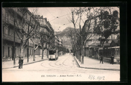 AK Toulon, Avenue Vauban, Strassenbahn  - Tramways