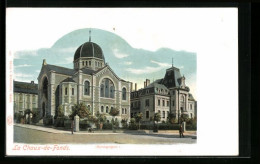AK La Chaux-de-Fonds, Strassenpartie Mit Synagoge  - La Chaux-de-Fonds