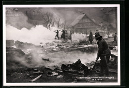 AK Stein / Toggb., Brandkatastrophe 29.03.1947, Feuerwehr Löscht Brand  - Stein