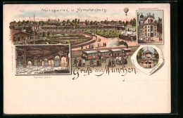 Lithographie München, Volksgarten In Nymphenburg  - Muenchen