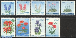 Lebanon 1964 Flowers 9v, Mint NH, Nature - Flowers & Plants - Lebanon