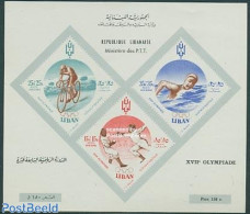 Lebanon 1961 Olympic Games S/s, Mint NH, Sport - Athletics - Boxing - Cycling - Fencing - Olympic Games - Swimming - Atletismo