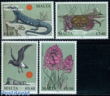 Malta 2010 Nature 4v, Mint NH, Nature - Animals (others & Mixed) - Birds - Flowers & Plants - Reptiles - Shells & Crus.. - Marine Life