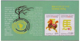 Australia 2014 Year Of The Horse S/S Printed On SILK - Unusual - Nuovi